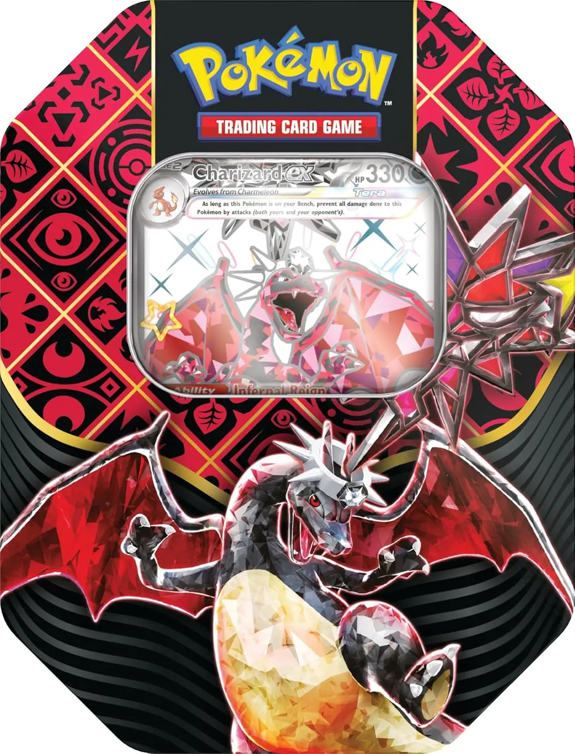 Pokémon TCG: Scarlet & Violet Paldean Fates Tin with Shiny Charizard EX Foil Promo Card, Pack for TCG Live Experience to Unbox the Excitement (ex5 Trading Card Game Collectible)