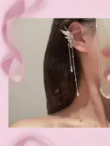 Iridescent Butterfly Tassel Ear Cuff