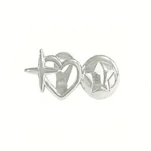 4 pcs Hip Hop Braces Double Hollow Love Star Teeth Show Trend Braces for Stylish Teeth Enhancement