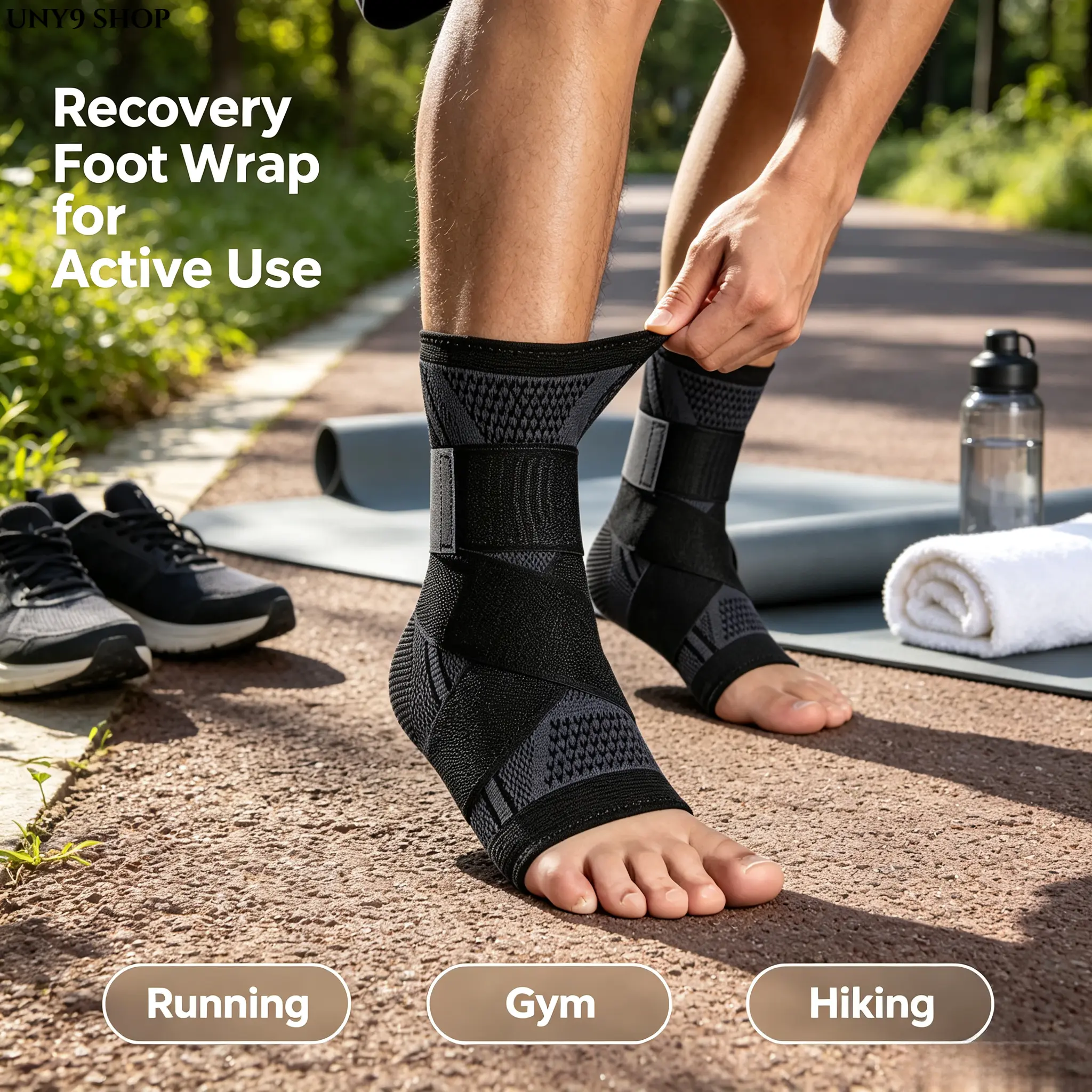 2-Pack Ankle Support Sleeves, Adjustable Compression Ankle Brace with Achilles Support, Flexible Stabilizer Wrap for Men & Women, Sports Foot Support for Running, Gym, Hiking & Daily Activities