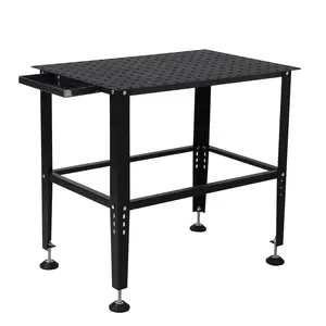 Heavy Duty Steel Welding Table 36"x24" – 5/8" Fixture Holes, 1500lbs Capacity, Adjustable Legs, Portable Metal Workbench for Welding, Sawing, Auto Repair, Workshop, Garage