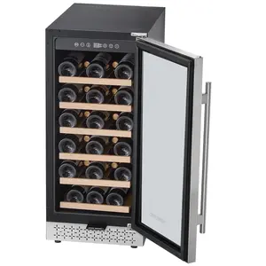 【Father's Day】VEVOR Wine Cooler 28 Bottle Mini Wine Fridge with Glass Door Digital Temp Control
