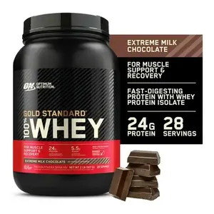 Optimum Nutrition, Gold Standard 100% Whey Protein Powder Extreme Milk Chocolate 2 Pound