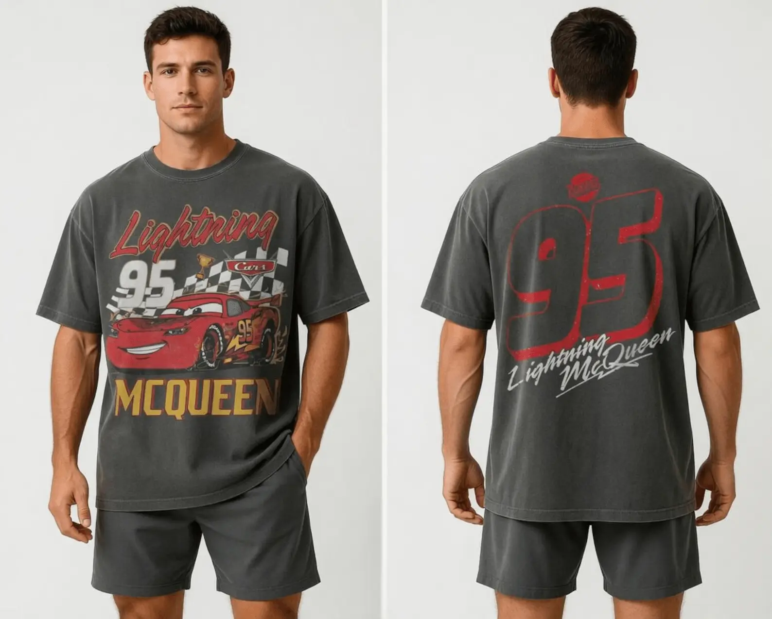 Retro Two Sided Lightning Cars Shirt, Vintage WDW Cars Lands Shirt, Cars Family Vacation 2026 Shirts