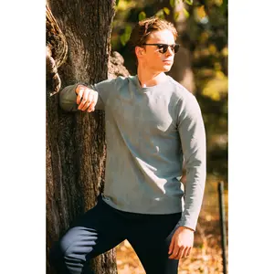 Mens Supreme Hyperlite Waffle Long Sleeve Crew Neck Shirt Casual Activewear