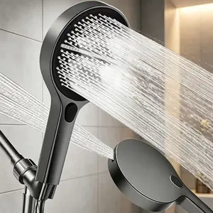 Rustproof Handheld Shower Head with High Pressure 4 Modes Multi-Function BathroomShower Set Includes Hose & Bracket