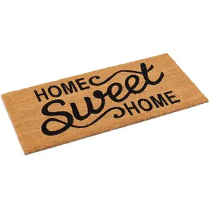 Sweet  Coco Coir Door Mat, 22" x " x 0.5" - Non Slip Backing, Elegant Front Entry Mat, , Indoor Outdoor, Low Profile, Easy to Clean, Durable Heavy Duty
