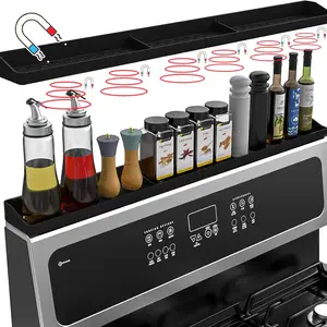 30 Inch Silicone Stove Oven Top Shelf Magnetic Soft Flexible Heat Resistant Spice Rack Kitchen Organizer for Over Oven Stove