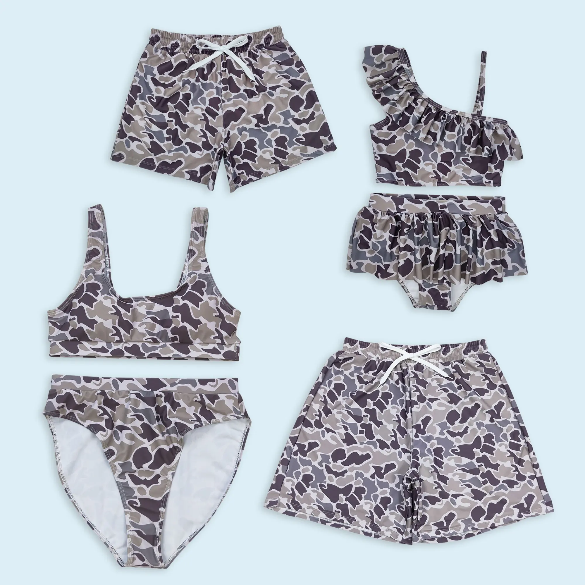 Camouflage kids boy summer swim trunks