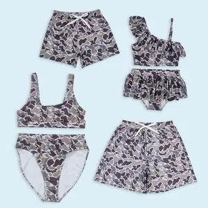 Camouflage kids boy summer swim trunks