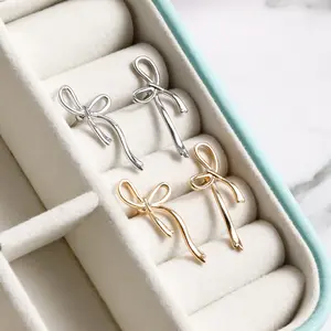 Ribbon Bow Earrings, Creative Jewelry Accessory, Fashion Trendy Christmas New Year Gift