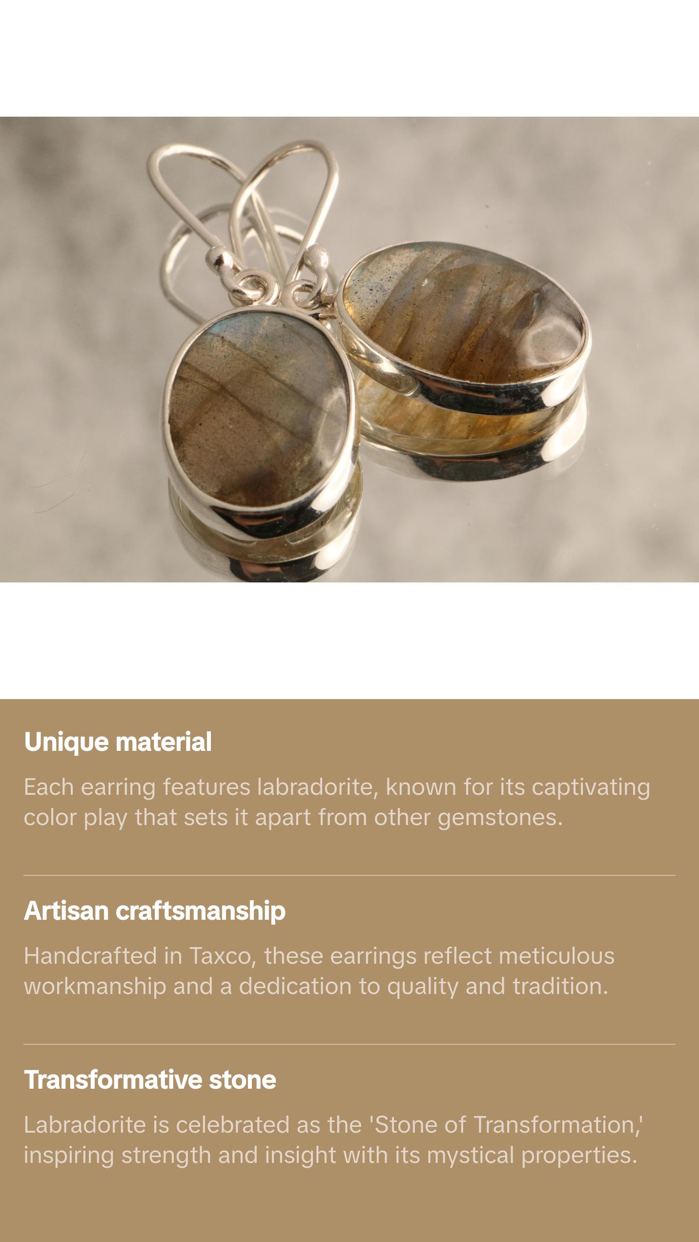 Aurora's Gleam - Labradorite 925 Silver Earrings