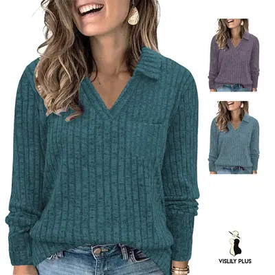 VISLILY Plus Size Summer Tops - V-Neck Ruffle Cap Sleeve Blouses | XL-5XL Eyelet Tunics