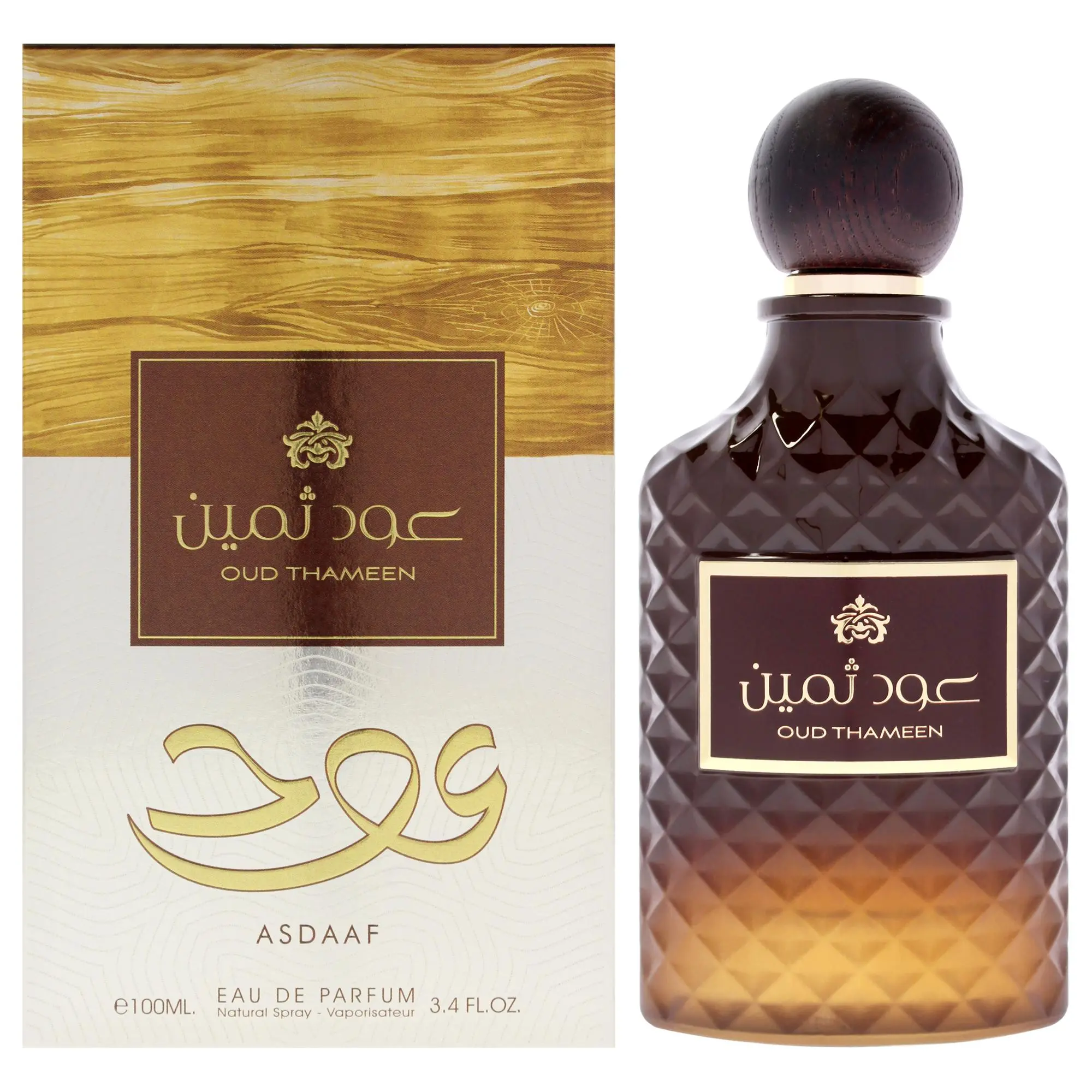 Lattafa Asdaaf Oud Thameen Eau De Parfum for Women — Cinnamon, Ginger, Bergamot, 3.4 oz (100 ml)