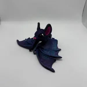 Midnight bat Flexi 3d print statue medium size
