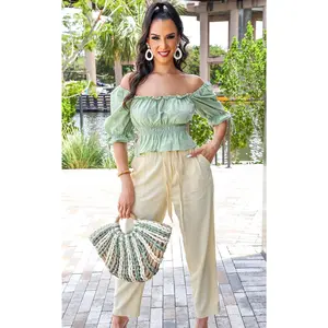 Fergie Trouser Linen Pants Yellow