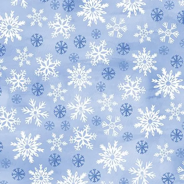 Fabric Benartex Light Blue Wintery Snowflakes Snowflake Wishes by the Quarter Yard 15191-50