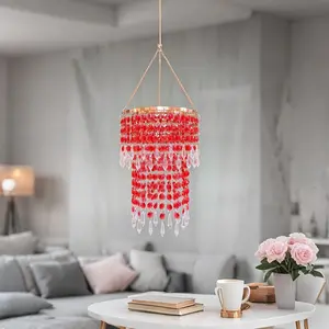 Bohemian Style Curtain Decor Hanging Ornament, Party Festival Centerpiece, Acrylic Water Drop Pendant, Plastic, No Battery, Universal Setting