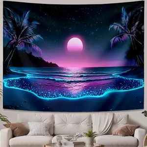 Fashionable Design Neon beach sunset Trendy Tapestries Dormitory decoration