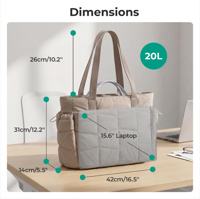 【NEW IN】BAGSMART TRINI Tote Bag for Women, Communter Tote for Daily Use, Large Capacity Lightweight Tote with Multiple Compartments for Travel & Work tiktokshopbacktoschool