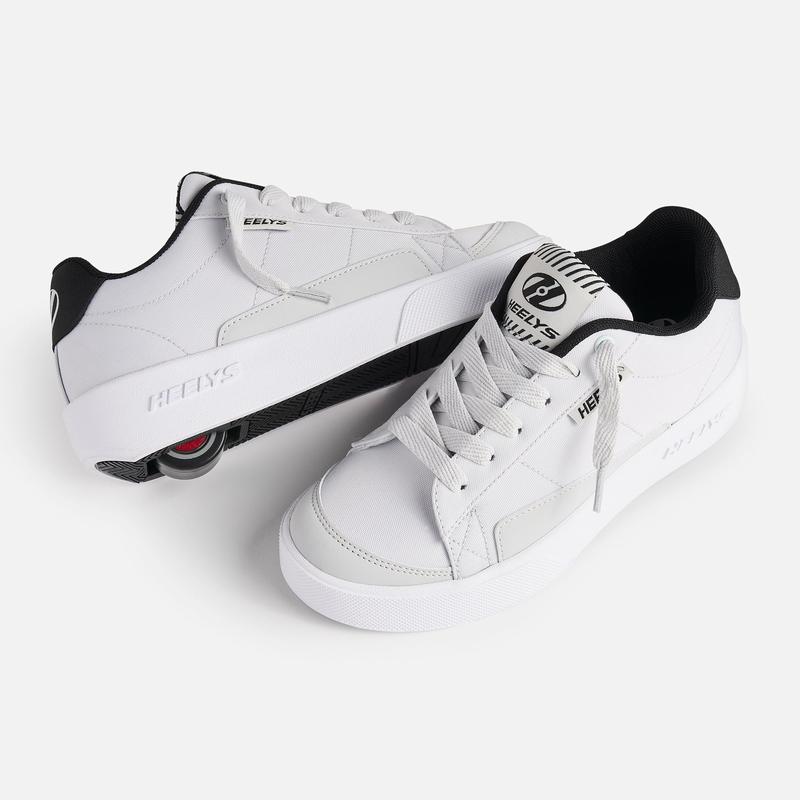 Heelys Shoes with Wheels - Digilo Closed Training Sneaker in White, Black & Gray, Ideal for Athletic and Casual Use