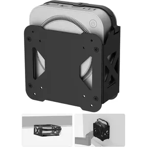 Yimaut Mount Only for Mac Mini M4 and M4 Pro, Behind Monitor VESA Mount 75x75 100x100, Attach to Monitor Arm, Under Desk and Wall Mount, for Mac Mini Mount Metal Bracket with Cable Ties