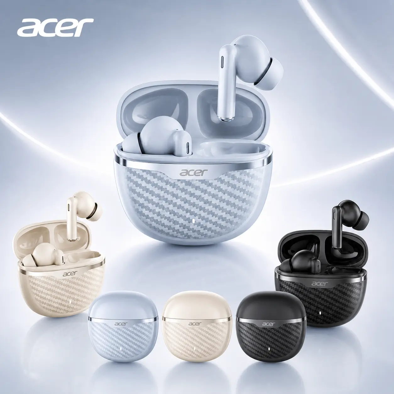 Acer OHR655 Wireless Earbuds, Bluetooth 6.0 Headphones with ENC Clear Calls, 13mm Dynamic Driver, 24H Playtime, Comfortable In-Ear Earphones