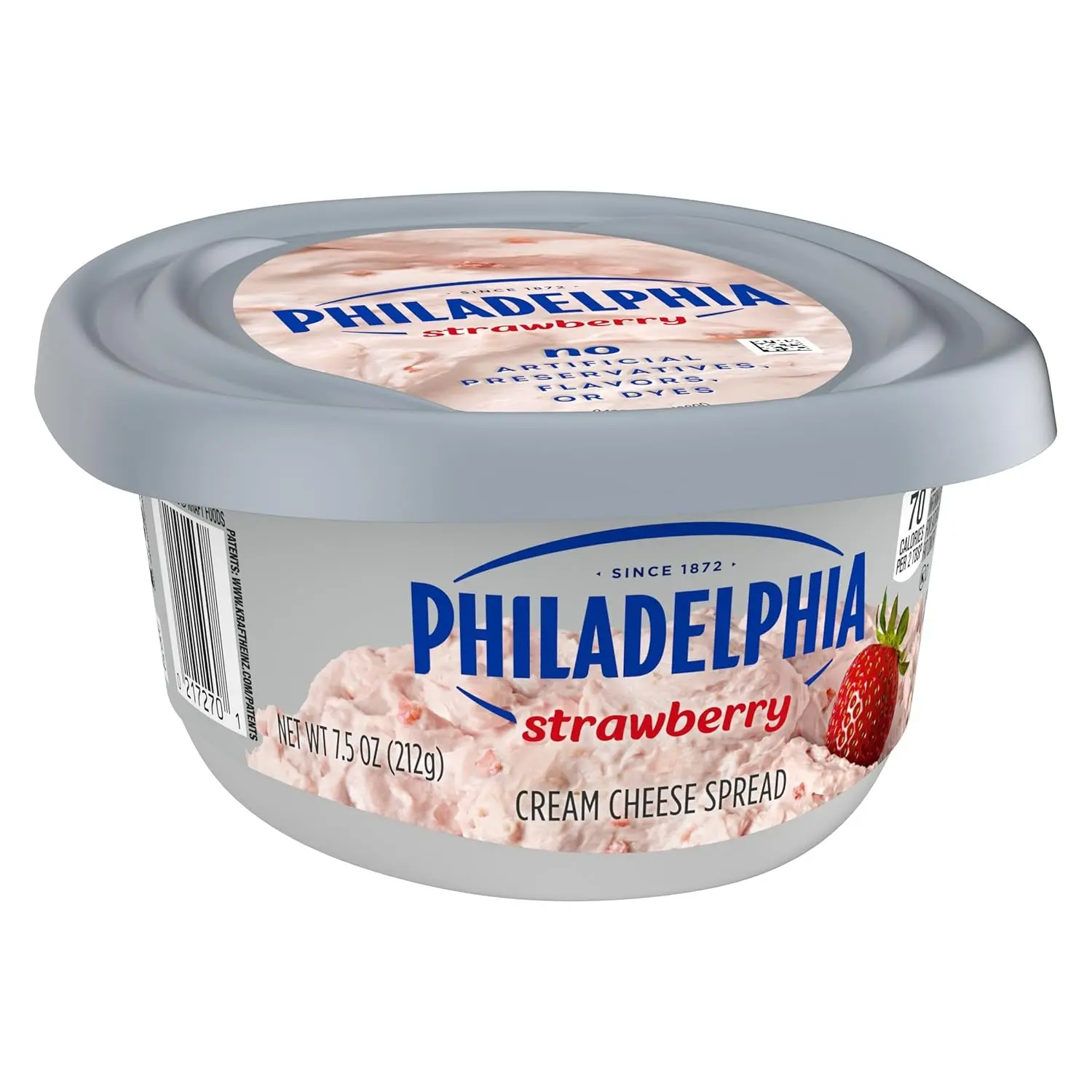 Philadelphia Flavored Cream Cheese Spread, 1 Tub, for Smooth, Spreadable Mornings, Strawberry, No Artificial Preservatives, Flavors or Dyes, 7.5 oz