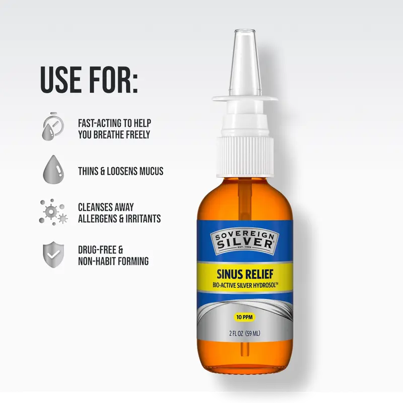 Sovereign Silver Sinus Relief Nasal Spray – Natural Nasal & Sinus Cleansing Care