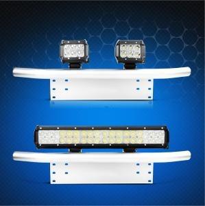 Nilight Led Light Bar Mounting Bracket Front License Plate Frame Bracket License Plate Mounting Bracket Holder For Off-Road Lights Led Work Lamps Lighting Bars,Silver, 2 Years Warranty