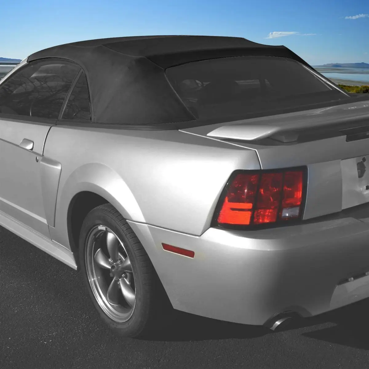 Convertible Soft Top Roof Replacement Compatible with 1994-2004 Ford Mustang Sailcloth with Heated Glass Window - Black Car Accessories Car Cover