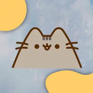 Pusheen Peeking Head UV DTF Stickers - 5" x 3.5", Funny Design, Durable, Fun Accessory for Pet Lovers, Made from Durable Materials
