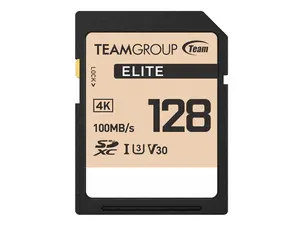 Team Group 128GB Elite 4K SD Card UHS-I U3 V30 Read/Write Speed Up to 100/50MB/s (TESDXC128GIV3069)