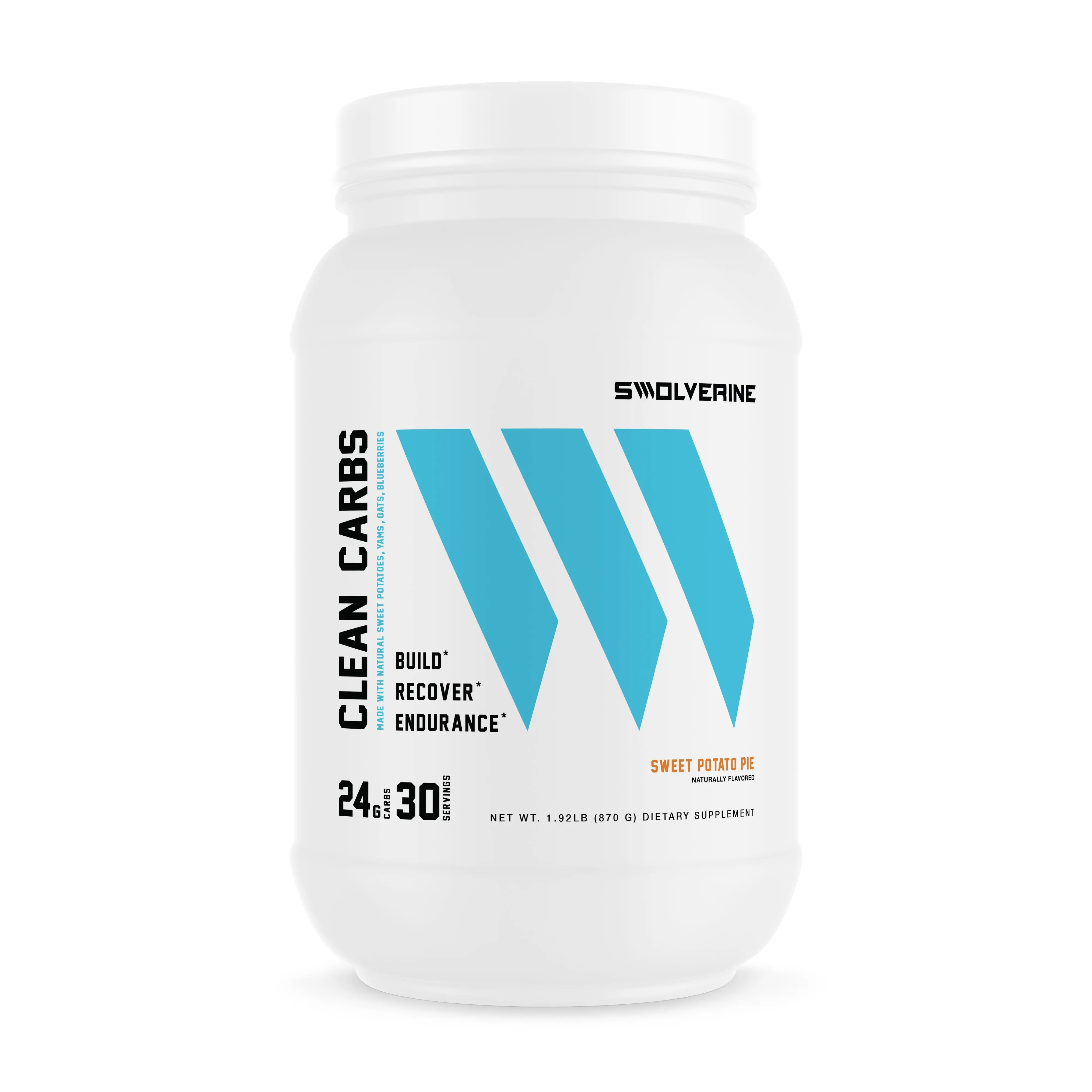 Clean Carbs | Natural Whole Food Carbohydrate Supplement Made With Sweet Potatoes, Yams, Oats - Sweet Potato Pie Flavor (30 Servings)