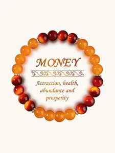 Fashionable Stone Bead Elastic Bracelet, Adjustable Beaded Design, Stackable Bracelet, Trendy Stack Bangle, Fashion Jewelry for Party, Daily Clothing Decor, Trendy All-match & Exquisite Jewelry for Birthday Gift