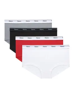 Hanes Originals Women’s Boyshort Underwear Breathable Stretch Cotton Assorted 4-pack Women's Multi Pack Comfortable Fit Soft Fabric Oc49as