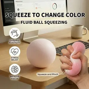 Color-Changing Fluid Squeeze Ball, Soft Stretchy Squishy Stress Relief Toy for Anxiety, Sensory Fidget Toy for Kids Adults #summerwins#DealsForYouDays