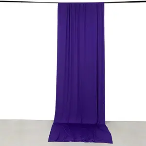 Purple 4-Way Stretch Spandex Backdrop Drape Curtain, Wrinkle Free Event Divider Panel with Rod Pockets - 5ftx14ft