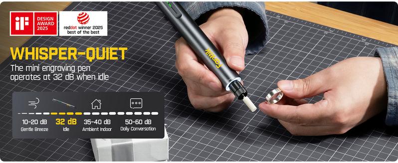 Fanttik F2 Master Mini Cordless Rotary Tool Kit 4V, Brushless Motor 25000 RPM, Revostor Hub, 35 Accessories, Portable Lightweight Design Drill Bits, for 3D printer