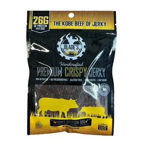 Honey Bourbon BBQ - Blade's Jerky Crispy Beef Jerky Snack - Net Wt. 1.25oz