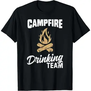 "Cotton Short Sleeve Campfire Drinking Team T Shirt Camping Lover Camper Funny T-Shirt Campfire Drinking Team T Shirt Camping Lover Camper Funny T-Shirt For Men"