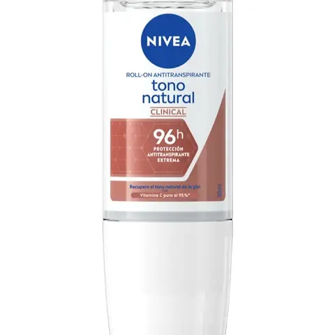 NIVEA Natural Vitamin C Deorant Tone Clinical Antiperspirant Roll-On 50ml - 96h Extreme Protection Body Care Gentle Deodorant Sweat Control Cosmetic Underarm Product