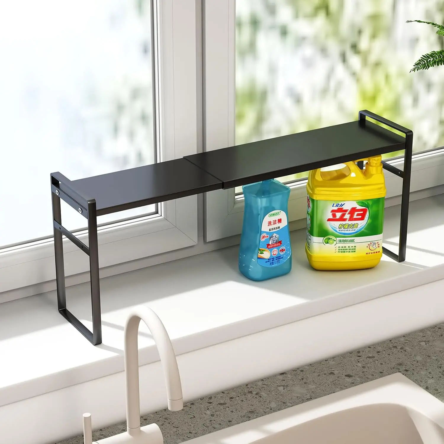 1 count Small Narrow Tall Shelf For Windowsill Kitchen Organizer Window Sill  Shelf Stackable Shelves Bathroom Sill Thin Shelves For Narrow Spaces Counter Top Racks