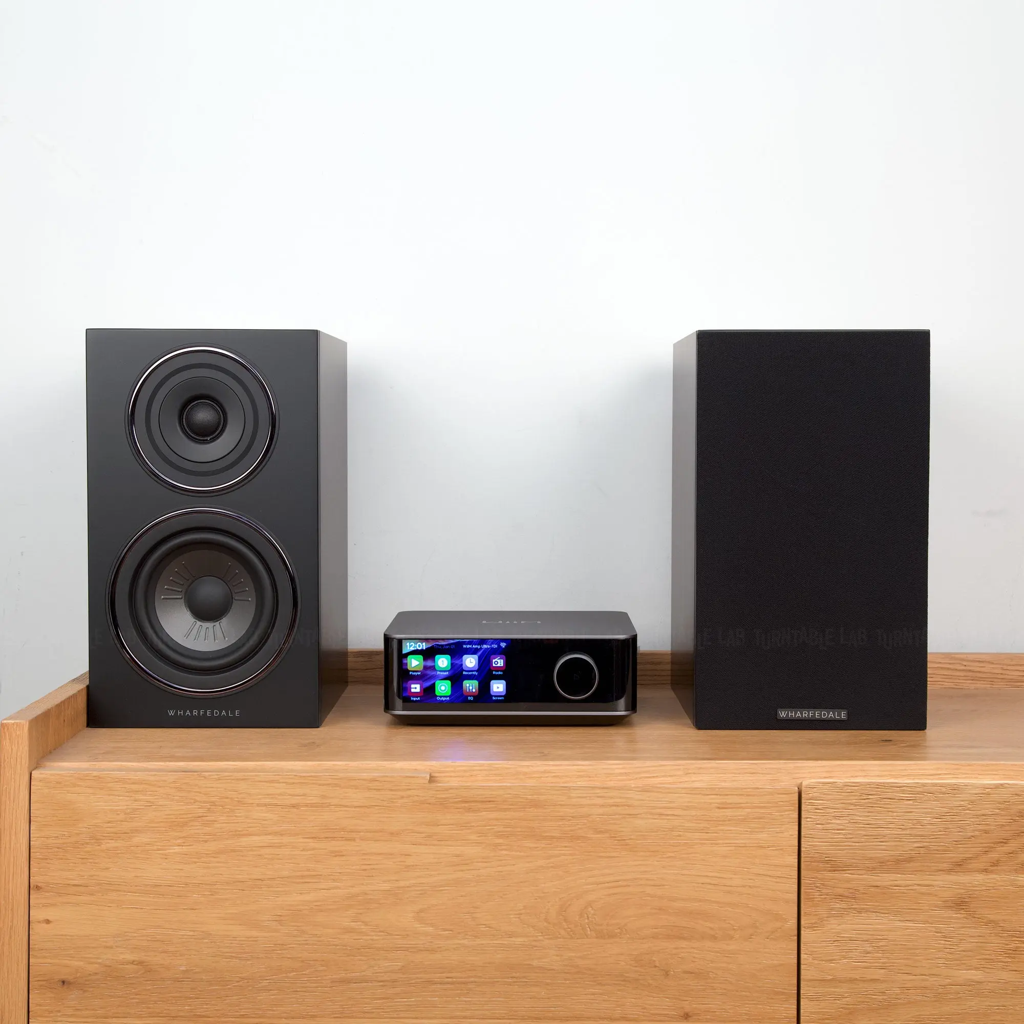 WiiM Amp Ultra Digital Audio Streaming Amplifier & Wharfedale Diamond 12.1i Speaker Package Set