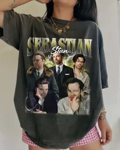 Sebastian Stan Unisex Tshirt For Fan, Bucky Sebastian Stan 90s Retro Bootleg Shirt, Fan Merch Celebrity Crush, Style Cotton Top