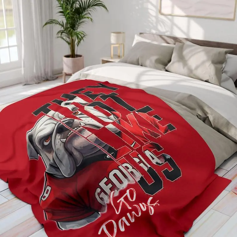 Georgia Bulldog UGA Fan Flannel Breathable Warm Blanket - Cozy Throw Blanket, Soft Home Decor, Camping Essential, Game Day Football Fan Gift for Birthday Christmas