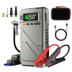 9000a Jump Starter With Air Compressor  Car Portable Box For 150psi Tire Inflator Power Pack Jumpstart 12v Vehicle All Gas/12l Diesel W/extended Jumper Cable