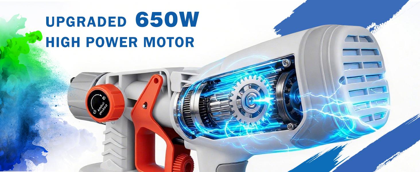 Electric spray gun with a 1400 ml large capacity, low noise and high atomization, suitable for household activities, furniture, fences, and small-scale spraying. Copper Motor Sprayer Paint Power nozzle