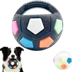 Football Tennis Ball for Dogs, The Dog Calming Ball with Handle, 2026 New Interactive Soccer Shape Calming Ball Toy, Bite Training Toy for Medium Large Breeds, Dogs Football Toy for Water Play, Training & Outdoor Games, Interactive Chew, Durable Chew