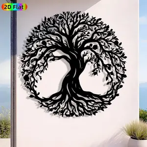1pc Minimalist Tree Metal Wall Art, Minimalist Tree Statue Mural, Iron Craft, Perfect for Living Room, Garden, Indoor/Outdoor Decor, Modern Decor, Intricate Craftsmanship, Silhouette Wall Decor, Christmas Decor, Ideal Gift for Nature Lovers